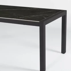 Tavolo da giardino 8 posti alluminio e ceramica (180 x 90 cm) Modena Nero marmorizzato