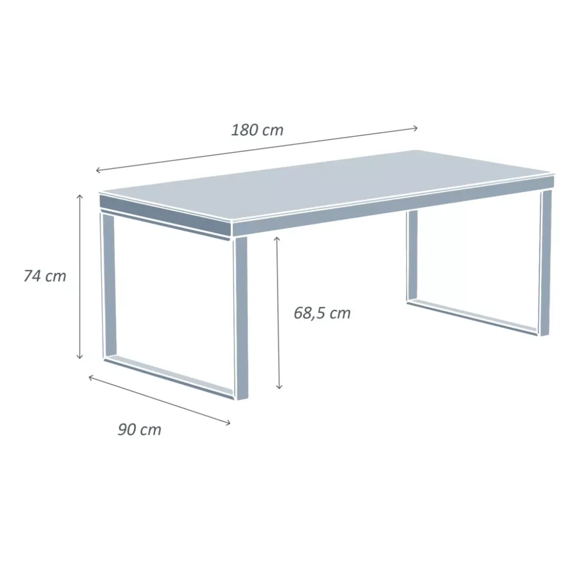 Tavolo da giardino 8 posti Allumino/Ceramica Kore (180 x 90 cm) Grigio antracite