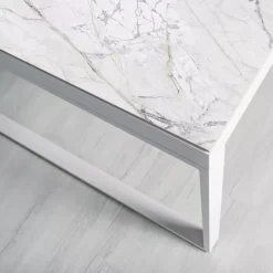 Tavolo da giardino alluminio e ceramica 12 posti (260 x 120 cm) Kore Bianco effetto marmo