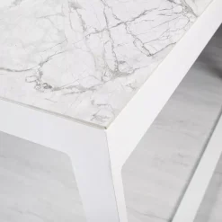 Tavolo da giardino alluminio e ceramica 12 posti (260 x 120 cm) Kore Bianco effetto marmo