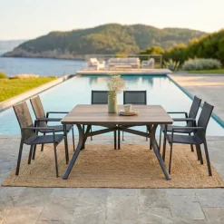 Tavolo da giardino alluminio 8 posti (136 x 136 cm) Amalfi Grigio antracite