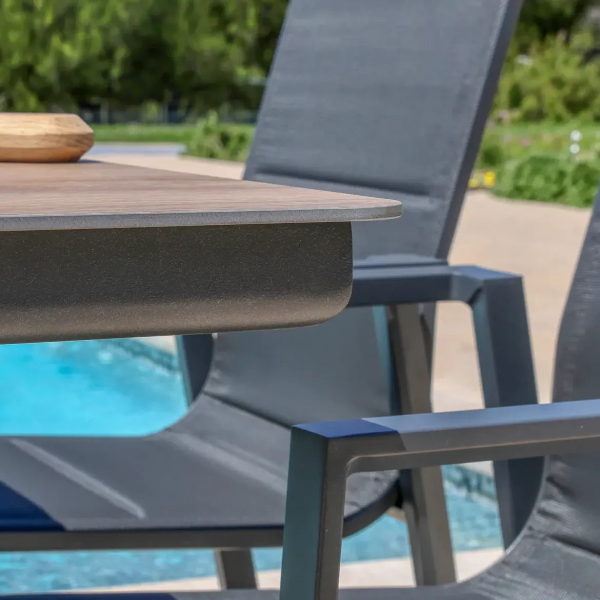 Tavolo da giardino alluminio 8 posti (136 x 136 cm) Amalfi Grigio antracite