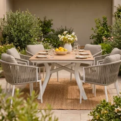 Tavolo da giardino alluminio 8 posti (136 x 136 cm) Amalfi Bianco