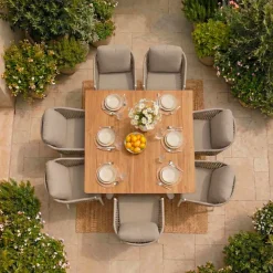 Tavolo da giardino alluminio 8 posti (136 x 136 cm) Amalfi Bianco