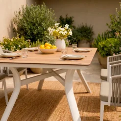 Tavolo da giardino alluminio 8 posti (136 x 136 cm) Amalfi Bianco