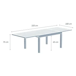 Tavolo da giardino allungabile in alluminio 12 posti (200/320 x 100 cm) Murano Bronzo