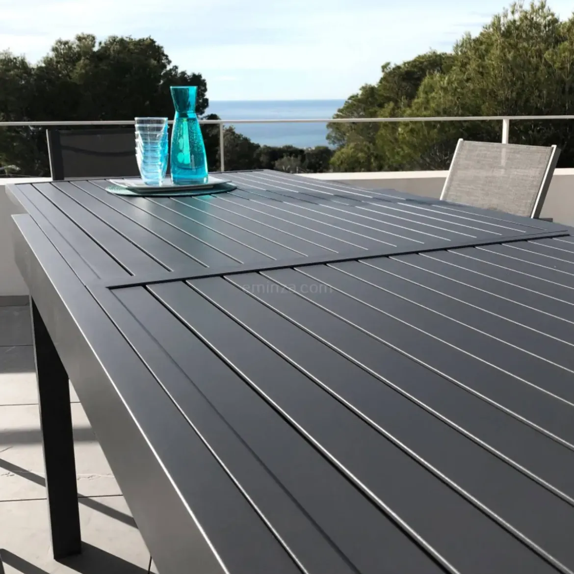 Tavolo da giardino allungabile alluminio 8 posti (90/180 x 90 cm) Murano Grigio antracite