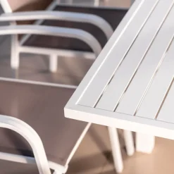 Tavolo da giardino allungabile alluminio 10 posti (135/270 x 90 cm) Murano Bianco