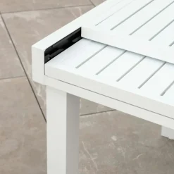 Tavolo da giardino allungabile alluminio 12 posti (200/320 x 100 cm) Murano Bianco