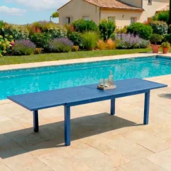 Tavolo da giardino allungabile in alluminio 12 persone (200/320 x 100 cm) Murano Blu