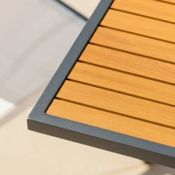 Tavolo da giardino allungabile 8 posti Alluminio effetto legno Murano (180 x 90 cm)Grigio antracite