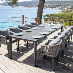 Tavolo da giardino allungabile 12 posti Alluminio Amalfi (300 x 96 cm) Grigio antracite