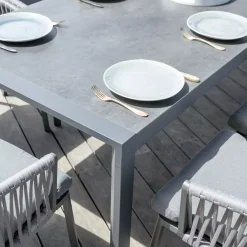 Tavolo da giardino allungabile 12 posti Alluminio Amalfi (300 x 96 cm) Grigio antracite