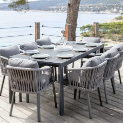 Tavolo da giardino allungabile 12 posti Alluminio Amalfi (300 x 96 cm) Grigio antracite