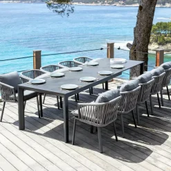 Tavolo da giardino allungabile 12 posti Alluminio Amalfi (300 x 96 cm) Grigio antracite