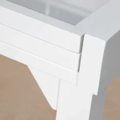 Tavolo da giardino allungabile in vetro 12 posti (200/320 x 100 cm) Murano Bianco