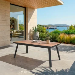 Tavolo da giardino allungabile alluminio 10 posti (260 x 96 cm) Amalfi Grigio antracite