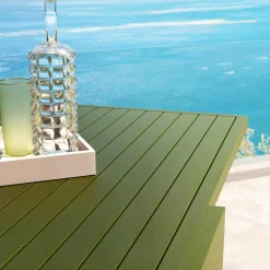 Tavolo da giardino allungabile in alluminio 8 posti (90/180 x 90 cm) Murano Verde oliva