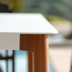 Tavolo da giardino alto in alluminio 8 posti (200 x H105 cm) Monte Carlo Bianco