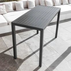 Tavolo da giardino alto in alluminio 6 posti (160 x H105 cm) Murano Grigio antracite