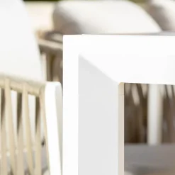 Tavolo da giardino estensibile in alluminio 10 posti (180/240 x 96 cm) Amalfi Bianco e tortora