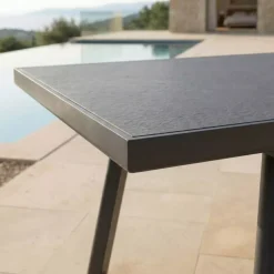 Tavolo da giardino estensibile automatico in alluminio 10 posti (200/260 x 96 cm) Amalfi Grigio antracite