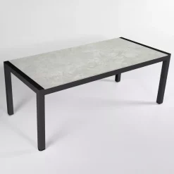 Tavolo da giardino in alluminio e ceramica 8 posti (180 x 90 cm) Modena Grigio chiaro