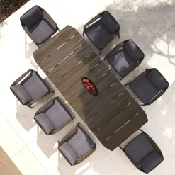 Tavolo da giardino legno teck 8 posti (260 x 100 cm) Cap Ferrat Marrone scuro
