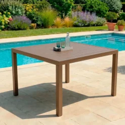 Tavolo da giardino quadrato in alluminio 8 posti (136 x 136 cm) Murano Bronzo