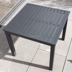 Tavolo da giardino quadrato alluminio 4 posti (89 x 89 cm) Murano Grigio antracite