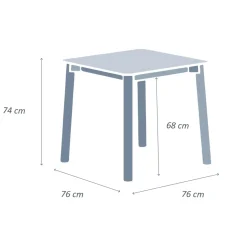 Tavolo da giardino quadrato in alluminio 2 posti (76 x 76 cm) Monte Carlo Bianco