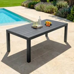 Tavolo da giardino rettangolare alluminio 8 posti (210 x 100 cm) Murano Grigio antracite