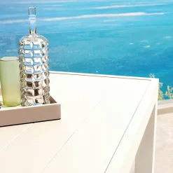Tavolo da giardino rettangolare in alluminio 10 posti (240 x 120 cm) Murano Bianco