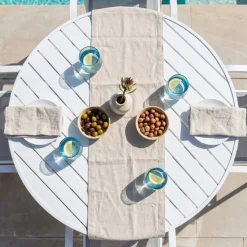 Tavolo da giardino rotondo alluminio 5 posti (D105 cm) Murano Bianco