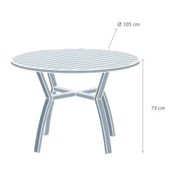 Tavolo da giardino rotondo alluminio 5 posti (D105 cm) Murano Grigio antracite
