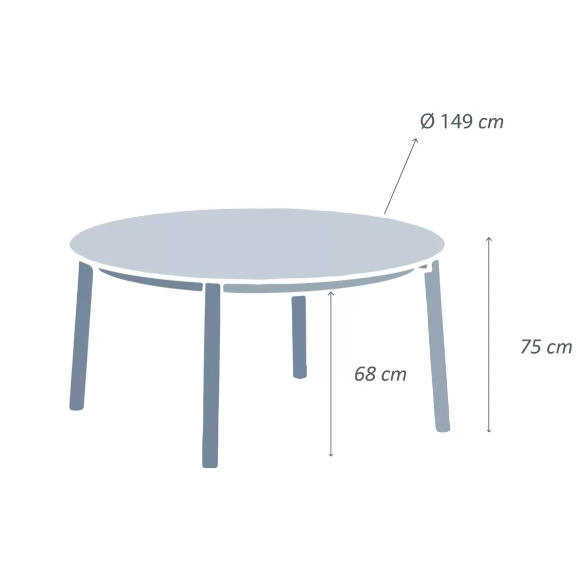 Tavolo da giardino rotondo in alluminio 8 posti (diametro 149 cm) Monte Carlo Bianco