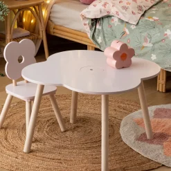 Tavolo bambino in legno (40 cm) Dolcezza Fiore Rosa
