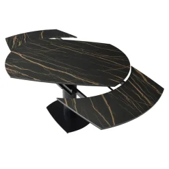 Tavolo rettangolare allungabile con prolunga in ceramica (120 cm) Kryo Nero