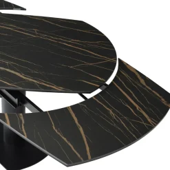Tavolo rettangolare allungabile con prolunga in ceramica (120 cm) Kryo Nero