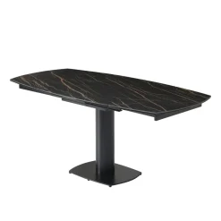 Tavolo rettangolare allungabile con prolunga in ceramica (120 cm) Kryo Nero