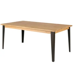 Tavolo rettangolare allungabile in rovere massello e metallo (200 cm) Bristol Naturale