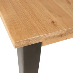Tavolo rettangolare allungabile in rovere massello e metallo (200 cm) Bristol Naturale