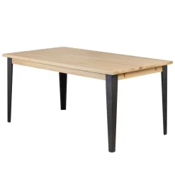 Tavolo rettangolare allungabile in rovere massiccio e metallo (160 cm) Bristol Naturale