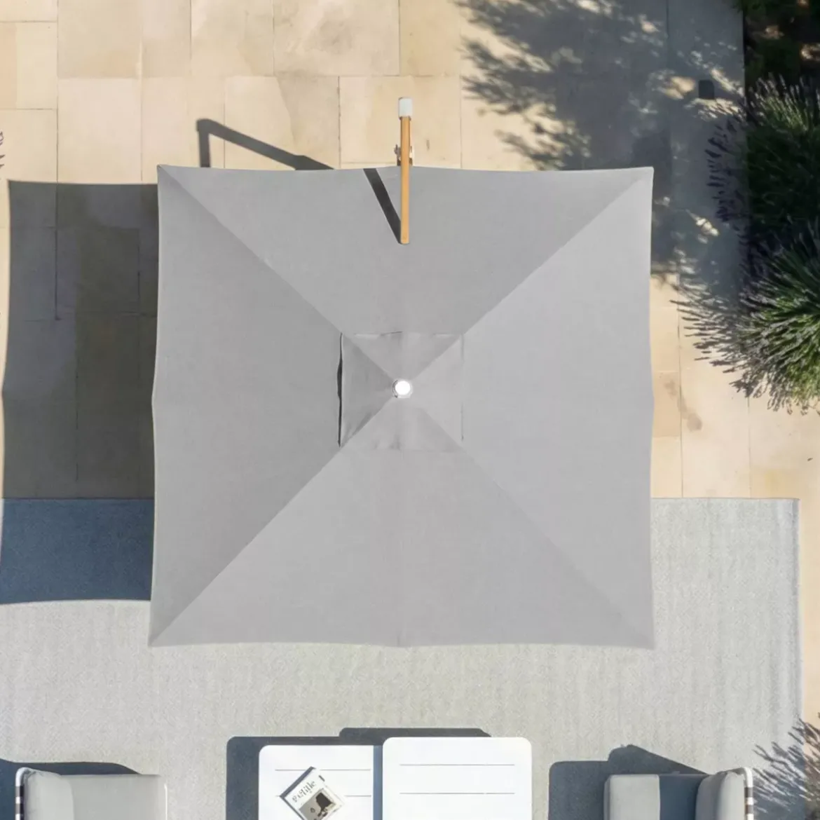Telo per ombrellone decentrato (3 x 3 m) Elyra Grigio
