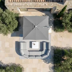 Telo per ombrellone decentrato (3 x 4 m) Elyra Grigio