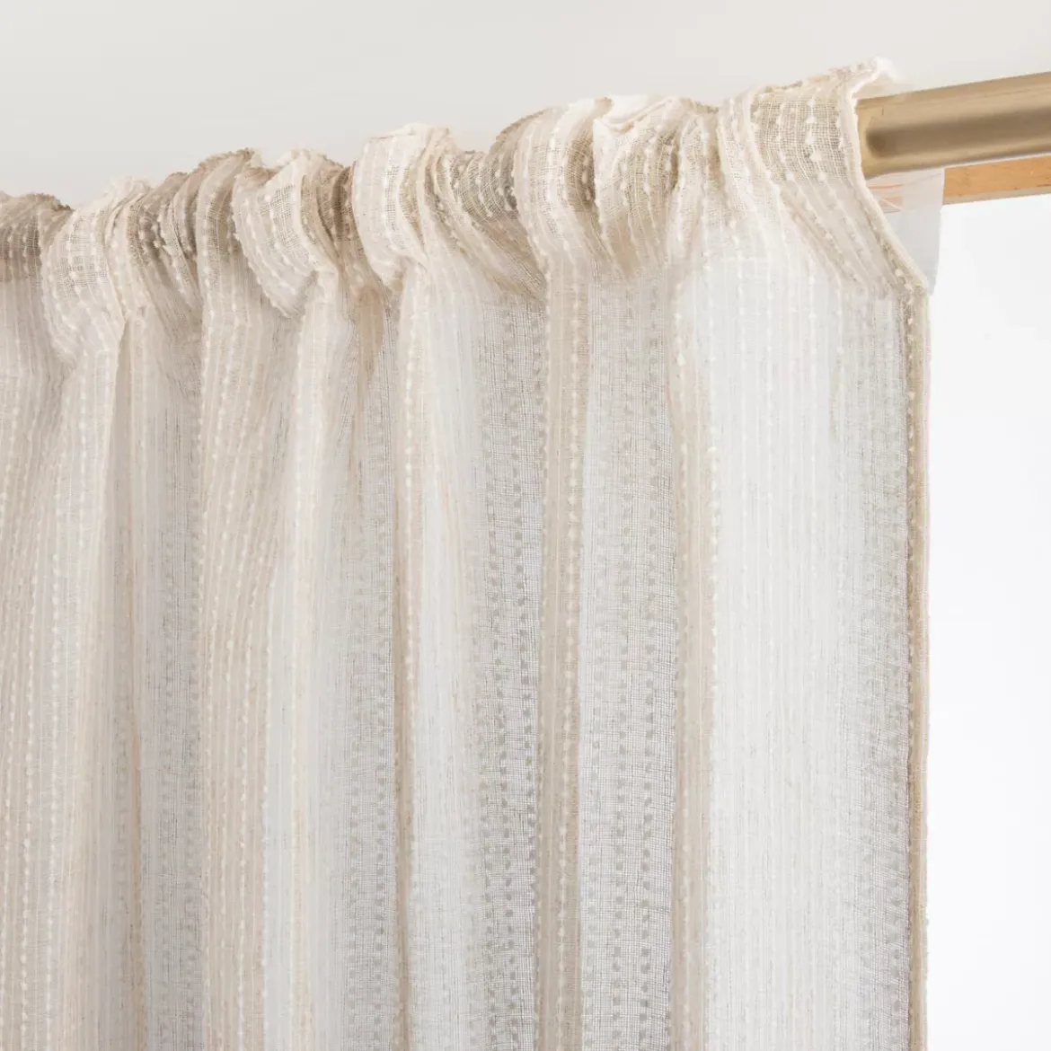 Tenda a passanti nascosti con frange (140 x 240 cm) Arthur Beige