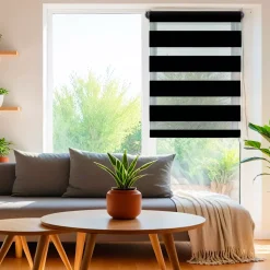 Tenda a rullo (45 x H180 cm) Giorno / Notte Nero