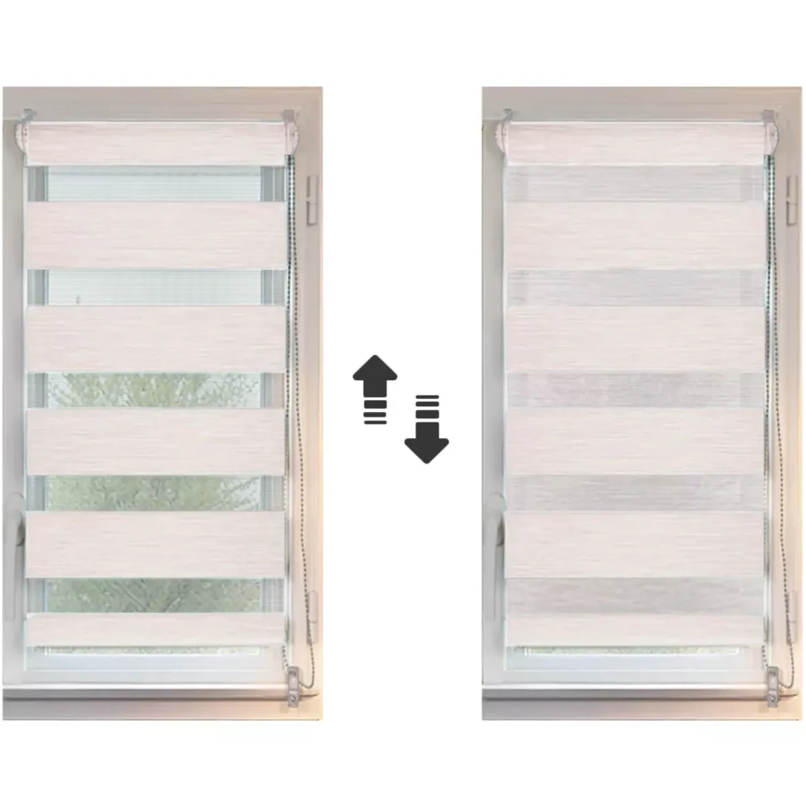 Tenda a rullo (45 x 250 cm) Giorno/ Notte Beige sfumato