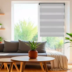 Tenda a rullo (45 X H180 cm) Giorno/Notte Grigio chiaro