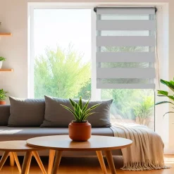 Tenda a rullo (45 X H180 cm) Giorno/Notte Grigio chiaro